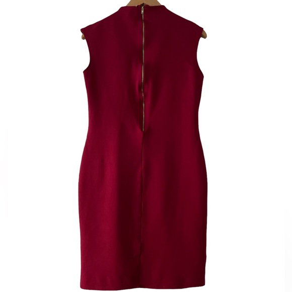 Rolla Coster, Dark Red midi / mini pencil skirt, sleeveless dress, Size: L - Picture 3 of 8